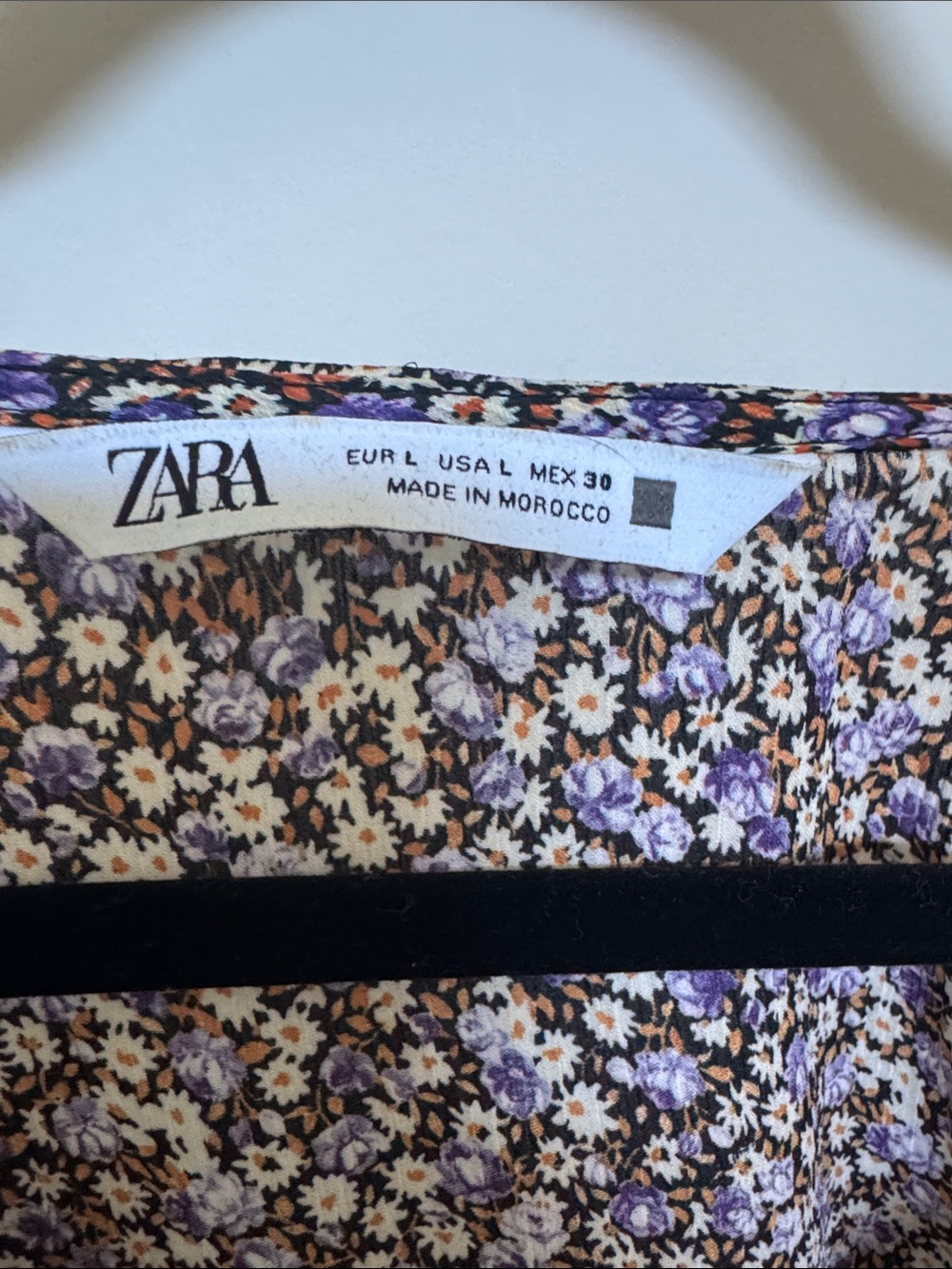 Zara Purple Floral V-Neck Long Sleeve Mini Dress - Picture 4 of 13